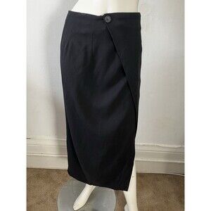 Vtg USA The Limited Midi Skirt 8 Black Wool Blend Formal Occassion Party Gala